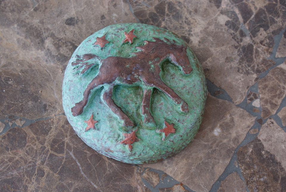 Horse Medallion with Copper/Green Patina Finish