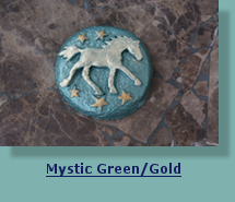 Horse Medallion with Mystic Green/Gold Finish