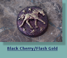 Horse Medallion with Black Cherry/Flash Gold Finish