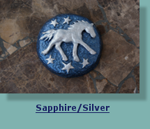 Horse Medallion with Sapphire/Silver Finish