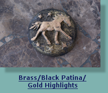 Horse Medallion with Brass/Black Patina/Gold Highlights Finish
