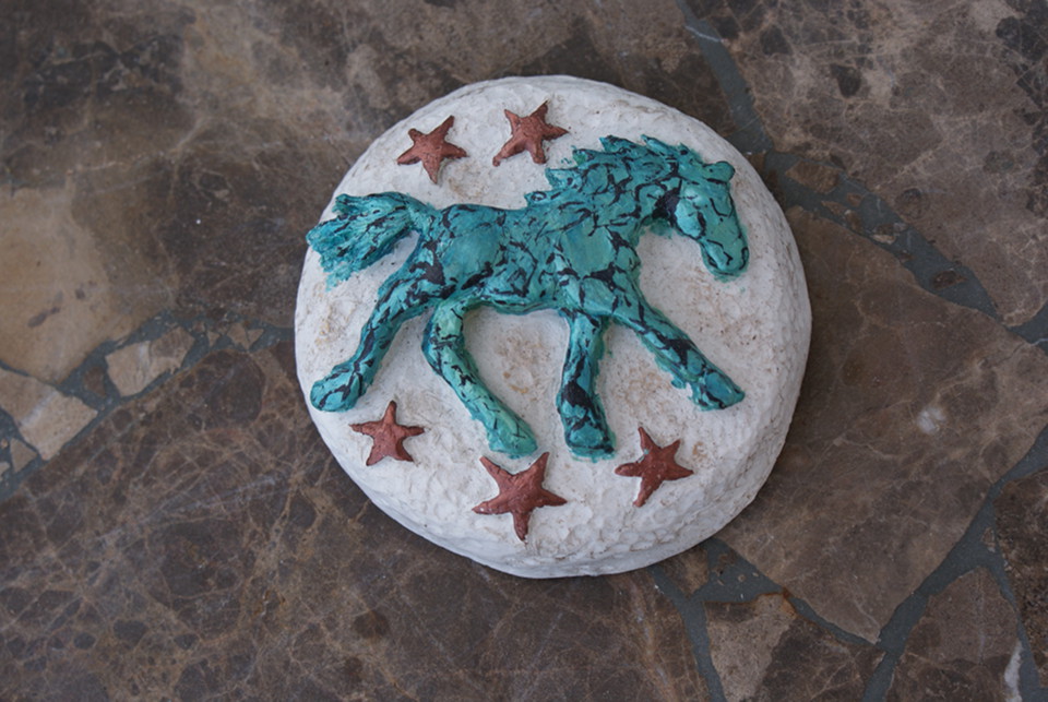 Horse Medallion with Turquoise Details