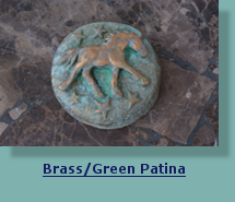 Horse Medallion with Brass/Green Patina Finish